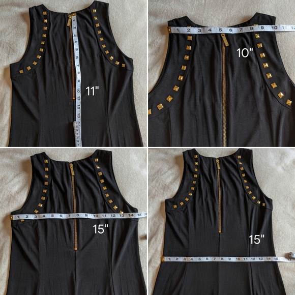 MICHAEL KORS Black Studded Maxi Dress w Slits - Picture 5 of 6